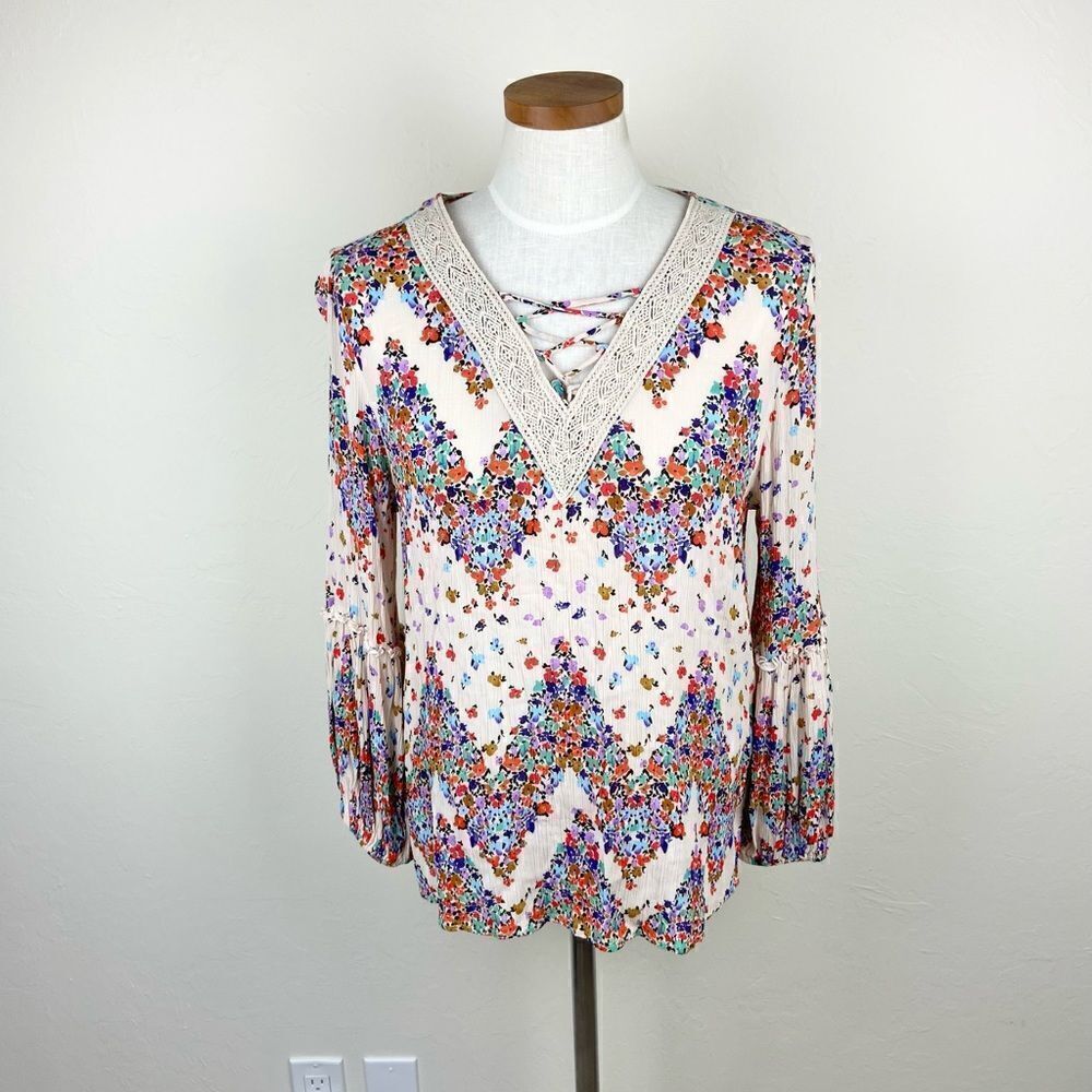 Democracy Floral Bell-Sleeve Blouse